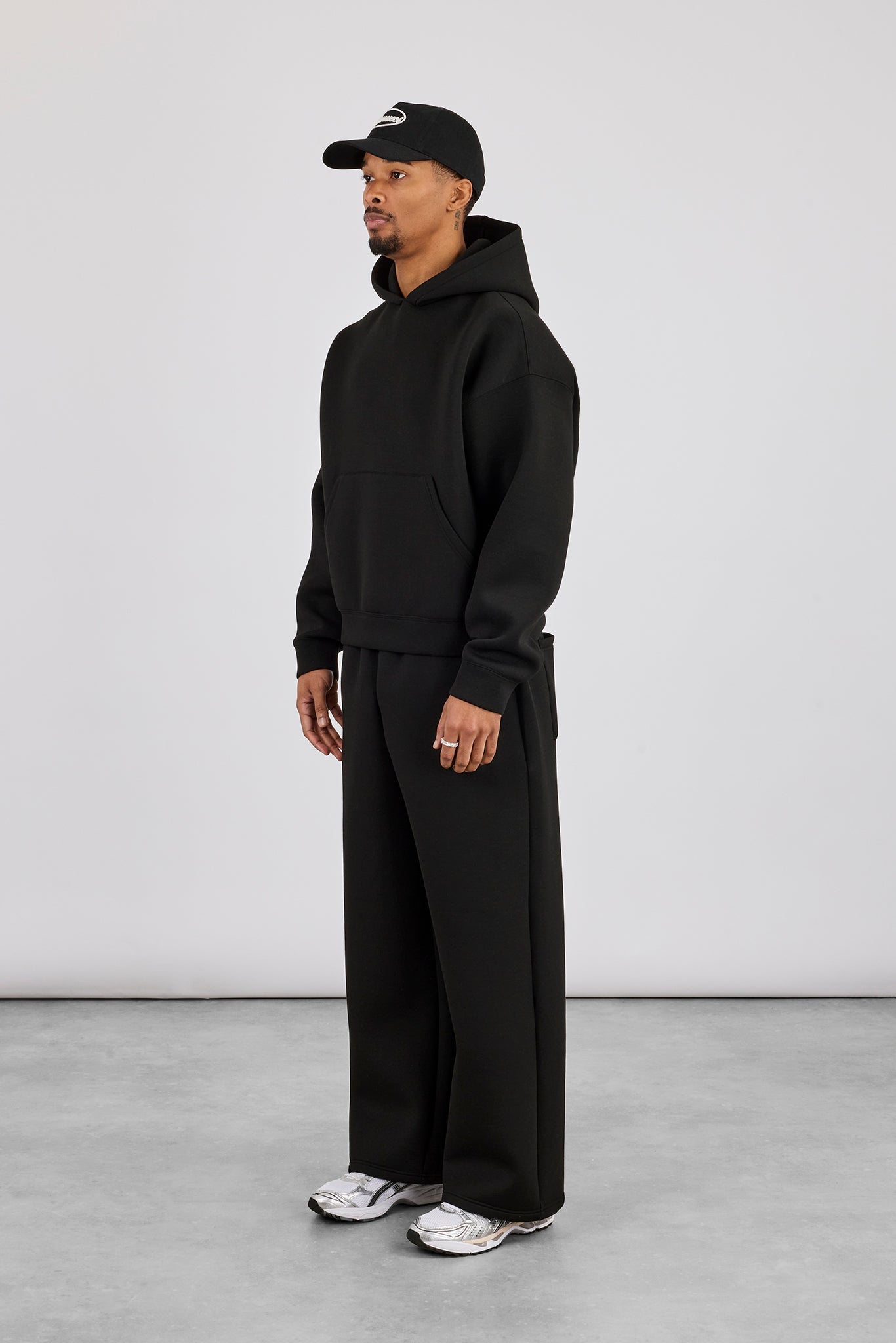 Scuba Boxy Hoodie & Baggy Fit Trouser - Black